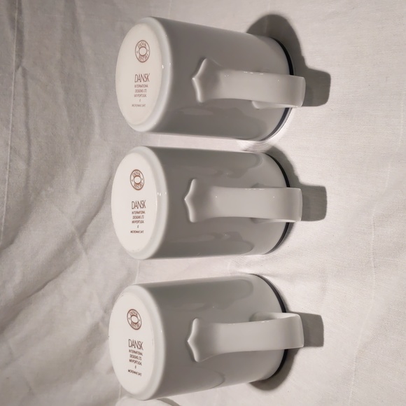 Dansk Bistro Christianshavn Blue Cups Mugs (3) Coffee Tea - Picture 5 of 6